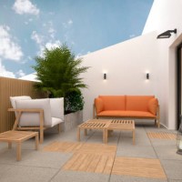 computer generated image of balcony. architectural visualization. 3d rendering. interior design - home decoration stock pictures, royalty-free photos & images