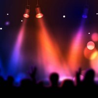 concert hall with people silhouettes - concert stock illustrations