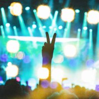 concert lights, concert, concert crowd, peace sign - concert stock pictures, royalty-free photos & images