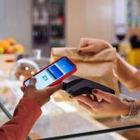 contactless payment by phone - junk food stock pictures, royalty-free photos & images