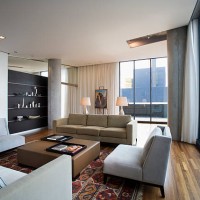 contemporary living room in loft condominium - home decoration stock pictures, royalty-free photos & images