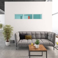 contemporary open plan office interior with lobby - home decoration stock pictures, royalty-free photos & images