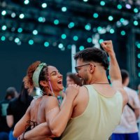 content couple enjoying concert - concert stock pictures, royalty-free photos & images