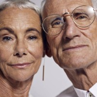 cool senior couple looking in camera - fashion stock pictures, royalty-free photos & images