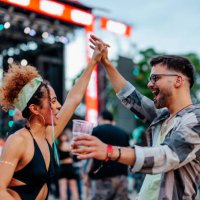 couple dancing at festival - concert stock pictures, royalty-free photos & images