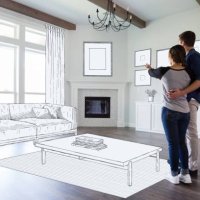 couple dream in their new home - home decoration stock pictures, royalty-free photos & images