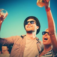 couple having fun at concert. - concert stock pictures, royalty-free photos & images
