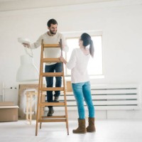 couple moving into new home - home decoration stock pictures, royalty-free photos & images