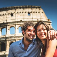 couple of tourist in rome enjoy the vacation - travel stock pictures, royalty-free photos & images