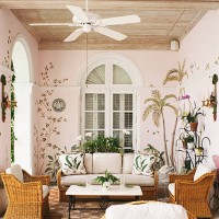 covered patio with wicker furniture - home decoration stock pictures, royalty-free photos & images