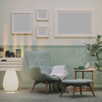 cozy armchair in the living room - home decoration stock pictures, royalty-free photos & images