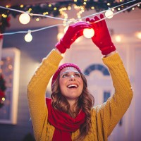 cozy christmas holidays. - garden decoration stock pictures, royalty-free photos & images