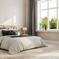 cozy modern bedroom design - home decoration stock pictures, royalty-free photos & images