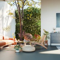 cozy modern living room - garden decoration stock pictures, royalty-free photos & images