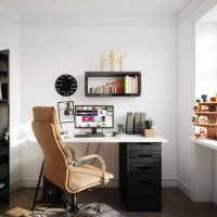 cozy scandinavian style home office - home decoration stock pictures, royalty-free photos & images