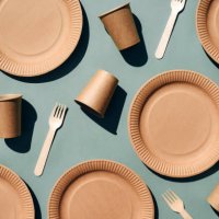craft dishes on a green background. - junk food stock pictures, royalty-free photos & images