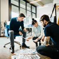 creative new business people brainstorming in modern office loft - fashion stock pictures, royalty-free photos & images