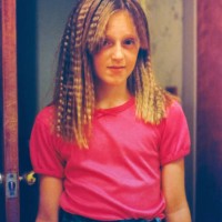 crimped hair, 1980s hair 1990s hair, vintage hairstyle on 90s girl - fashion stock pictures, royalty-free photos & images