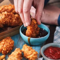 crispy fried chicken with french fries - junk food stock pictures, royalty-free photos & images