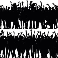 crowd (all complete, moveable, detailed people) - concert stock illustrations