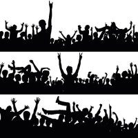 crowd (all complete people, a clipping path hides the legs) - concert stock illustrations