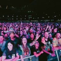 Crowd as Red Hot Chili Peppers perform their Unlimited Love Tour at Marvel Stadium on February 7, 2023 in Melbourne, Australia.