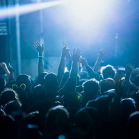crowd at a music festival - concert stock pictures, royalty-free photos & images