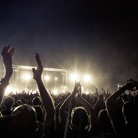 crowd at rock concert - concert stock pictures, royalty-free photos & images