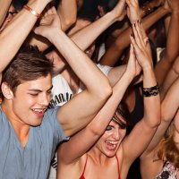 crowd cheering in front of camera - concert stock pictures, royalty-free photos & images
