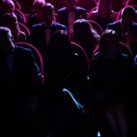 crowd in dark watching opera in theater - concert stock pictures, royalty-free photos & images