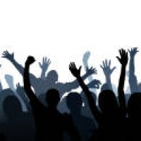 crowd (people are complete- a clipping path hides the legs) - concert stock illustrations