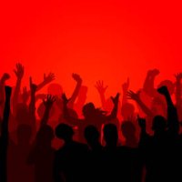 crowd (people are complete- clipping paths hide the legs) - concert stock illustrations
