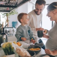 crowdy in our kitchen - food stock pictures, royalty-free photos & images