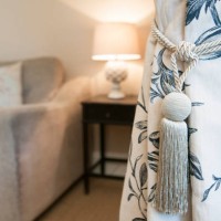 curtain tie back detail - home decoration stock pictures, royalty-free photos & images