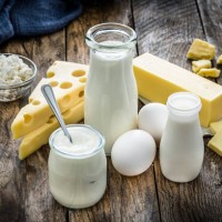 dairy products on rustic wooden table - food stock pictures, royalty-free photos & images