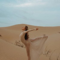 dance of elegance: graceful movement in the desert - fashion stock pictures, royalty-free photos & images