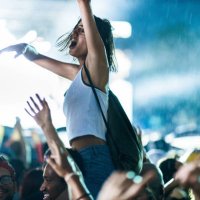 dancing on music festival during rainy night! - concert stock pictures, royalty-free photos & images
