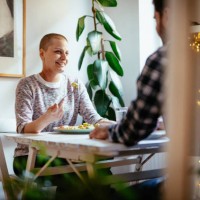 day in a life of female cancer patient - eating healthy lunch at home - food stock pictures, royalty-free photos & images