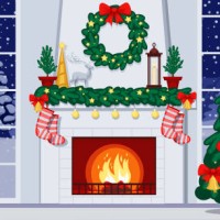 decorated christmas interior with fireplace. - home decoration stock illustrations