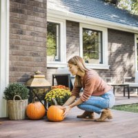 decorating for halloween - garden decoration stock pictures, royalty-free photos & images