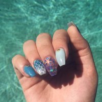 decorative nail art on fingernails - nails art stock pictures, royalty-free photos & images