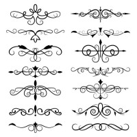 decorative ornate elements - garden decoration stock illustrations