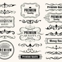 decorative ornate elements and badges - garden decoration stock illustrations