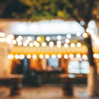 defocused background of late night street cafe or to-go fast food - junk food stock pictures, royalty-free photos & images