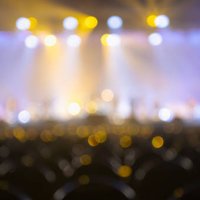 defocused illuminated lights at night music festival - concert stock pictures, royalty-free photos & images