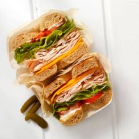 deli style turkey bagel sandwich - junk food stock pictures, royalty-free photos & images