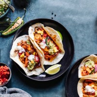 delicious vegan tacos served in a plate - food stock pictures, royalty-free photos & images