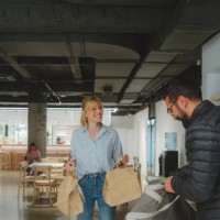 delivering food to the office - junk food stock pictures, royalty-free photos & images