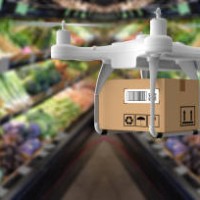 delivery drone carrying groceries - food stock pictures, royalty-free photos & images