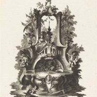 Dessein d'une Fontaine orné avec les quatre Elements , c. 1755/1760. Creator: Johann Esaias Nilson.